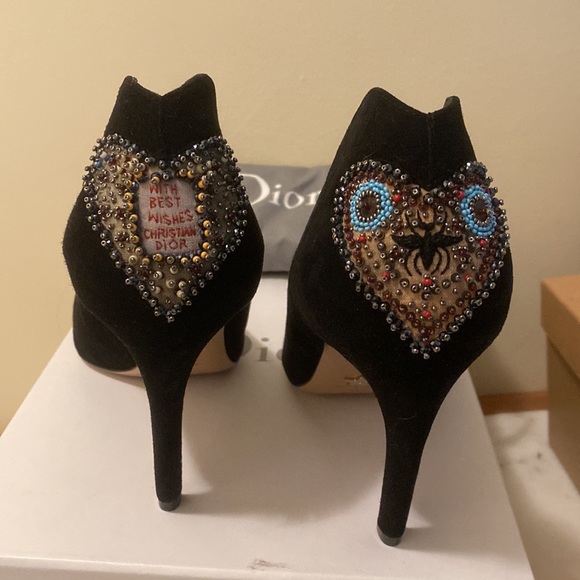 Dior suede and beaded heels, black size 38 - Picture 3 of 4